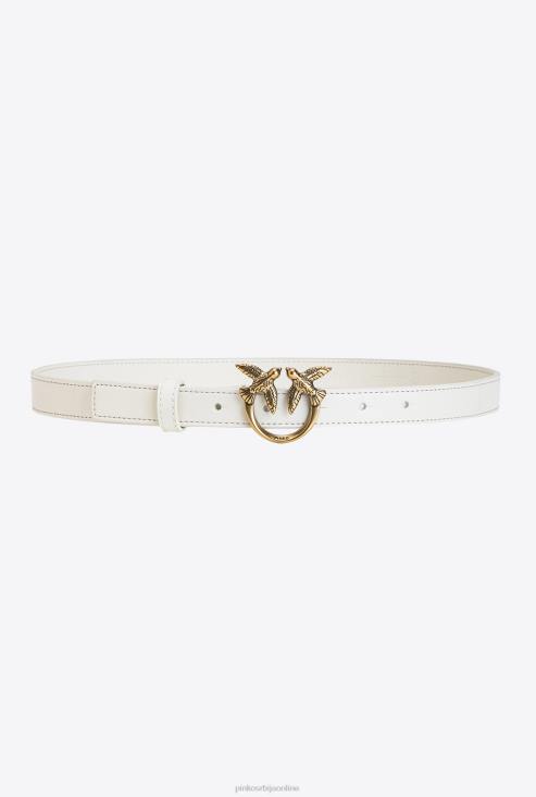 појасеви | Pinko бело-античко злато љубавне птице танки кожни каиш JFH41029 појасеви | Pinko бело-античко злато љубавне птице танки кожни каиш JFH41029