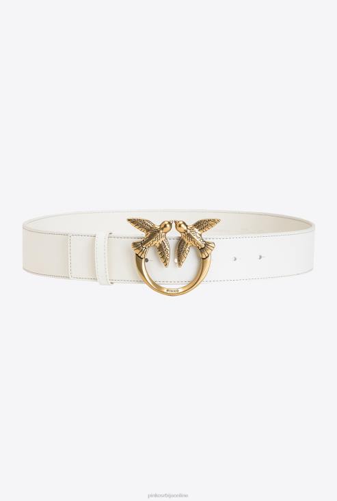 појасеви | Pinko бело-античко злато кожни каиш од љубавних птица JFH4993 појасеви | Pinko бело-античко злато кожни каиш од љубавних птица JFH4993