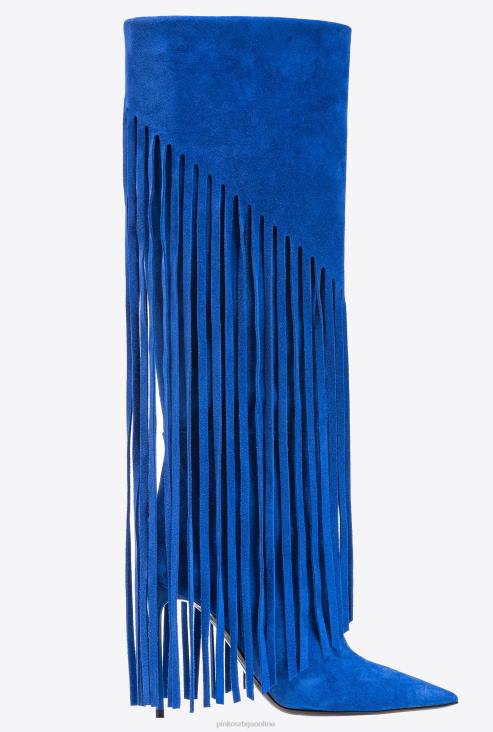 чизме | Pinko клематис плави антилоп чизме са ресама JFH41101