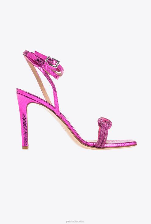 сандале | Pinko црвена малина сандале са чвором од рхинестоне JFH41093