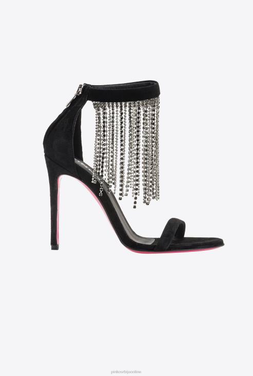 сандале | Pinko лимузина црна сандале са ресама од рхинестоне JFH41095