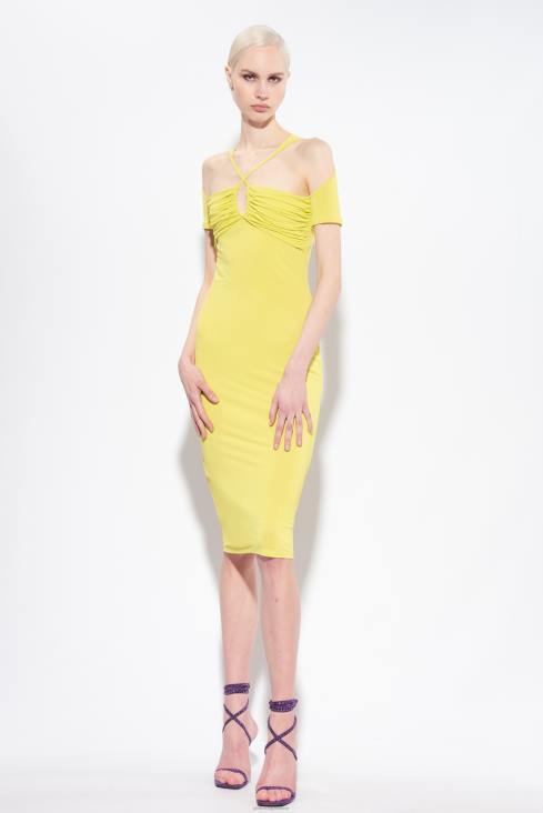 хаљине средње дужине | Pinko зелена - солфатара миди хаљина од течног дреса JFH44