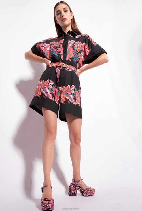 комбинезони и гаће | Pinko мулти. Црна црвена одело за игру са тропским принтом JFH4103