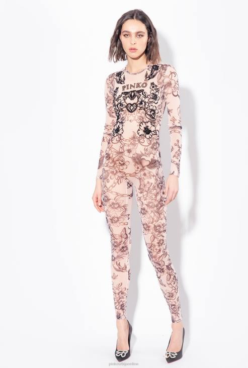комбинезони и гаће | Pinko голо/црно комбинезон са таттоо принтом са везом JFH4115 комбинезони и гаће | Pinko голо/црно комбинезон са таттоо принтом са везом JFH4115