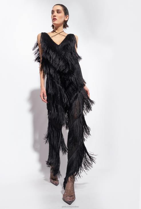 комбинезони и гаће | Pinko лимузина црна комбинезон са ресама JFH4159