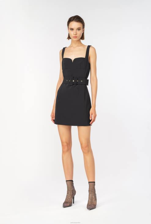 кратке хаљине | Pinko лимузина црна мини хаљина са каишем JFH413