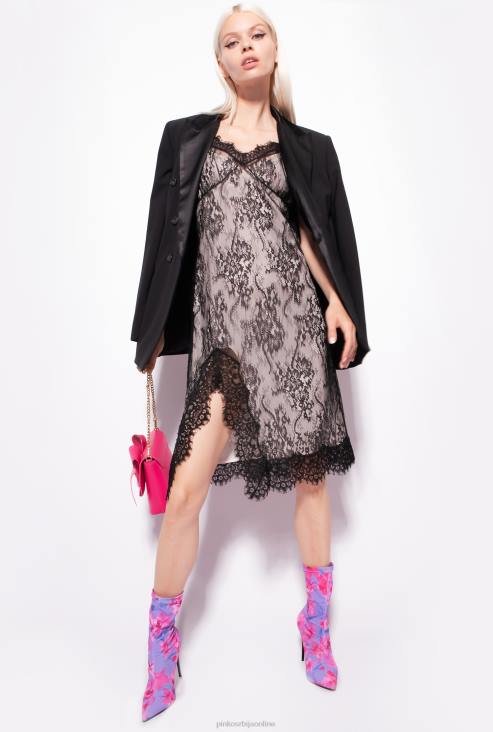 кратке хаљине | Pinko црно/путер мини хаљина од чипке JFH455