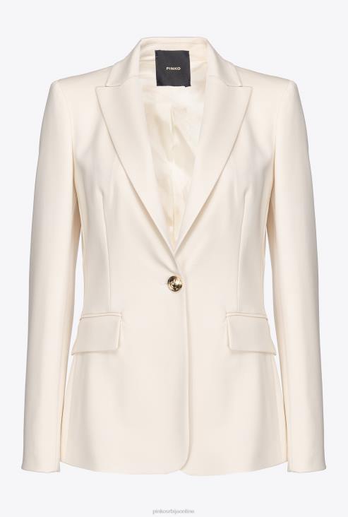 блејзери | Pinko ружичасти дим бели једноструки блејзер JFH4588