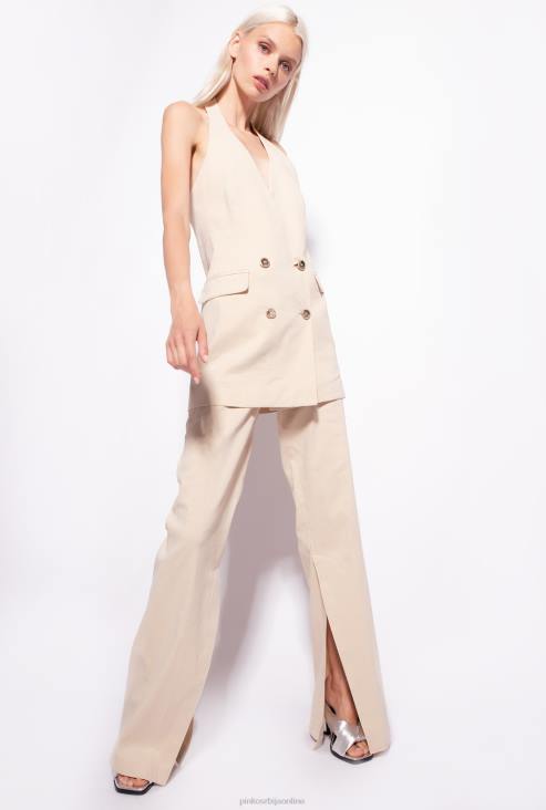 капути | Pinko мат бадем беж дугачак ланени прслук JFH4112