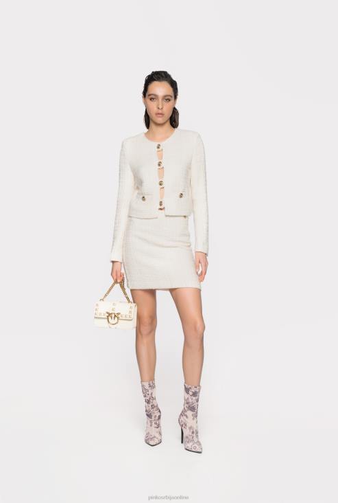 цасуал јакне | Pinko ружичасти дим бели кратка јакна од твида JFH4613