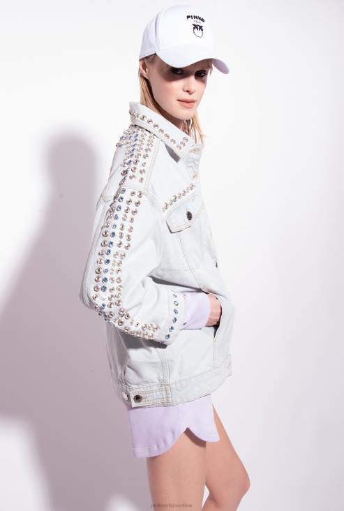 цасуал јакне | Pinko лагано прање избељивача тексас јакна са металом и рхинестонес JFH4835