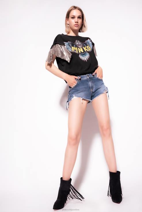 кратке хлаче | Pinko лагано винтаге прање тексас шортс са ресама JFH4688