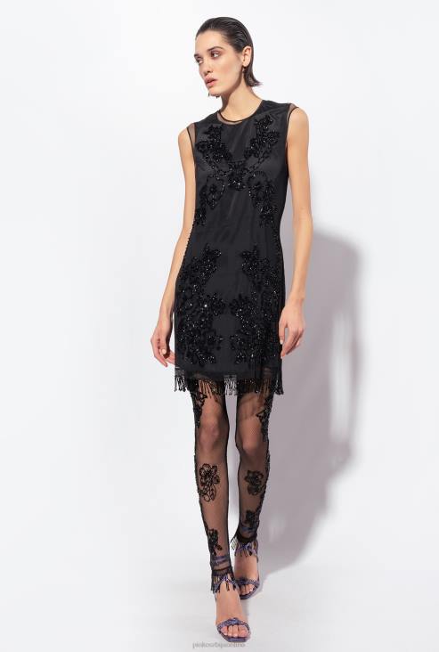 одећа за трчање и хеланке | Pinko лимузина црна хеланке од тила са тетоважним везом JFH4768 одећа за трчање и хеланке | Pinko лимузина црна хеланке од тила са тетоважним везом JFH4768