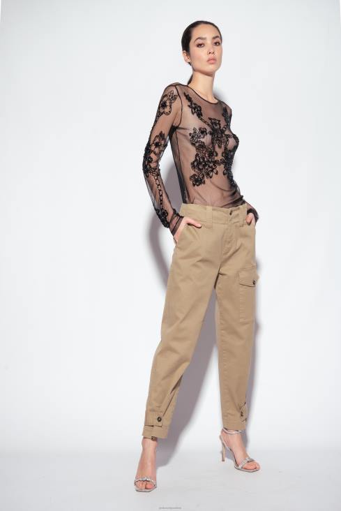 цасуал панталоне | Pinko брестово дрво браон памучне карго панталоне JFH4640