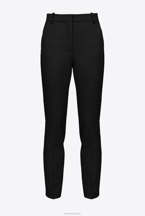 цасуал панталоне | Pinko лимузина црна милано плетене цигаретне панталоне JFH4680