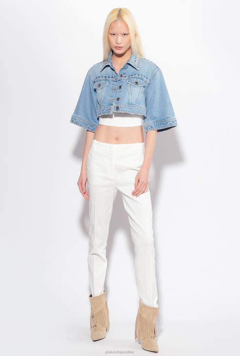 цасуал панталоне | Pinko облак бео панталоне цигарете од растегљивог платна JFH4692