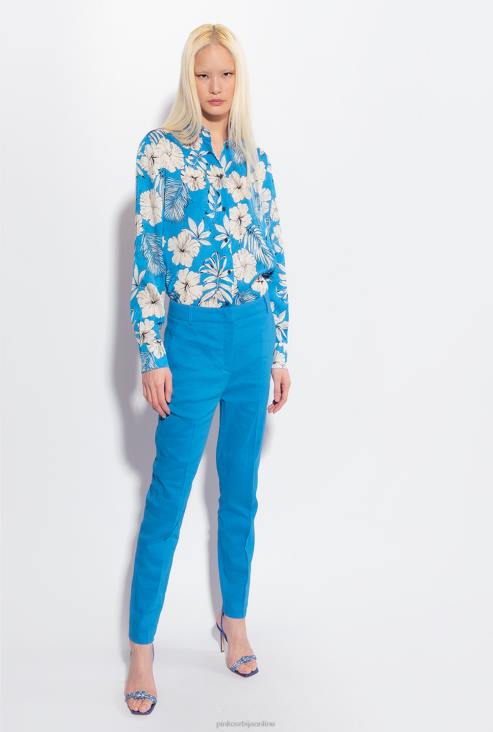 цасуал панталоне | Pinko директор плави панталоне цигарете од растегљивог платна JFH4693