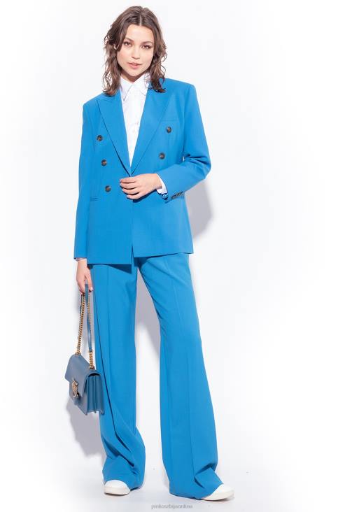 цасуал панталоне | Pinko директор плави вунене панталоне широких ногавица JFH4694