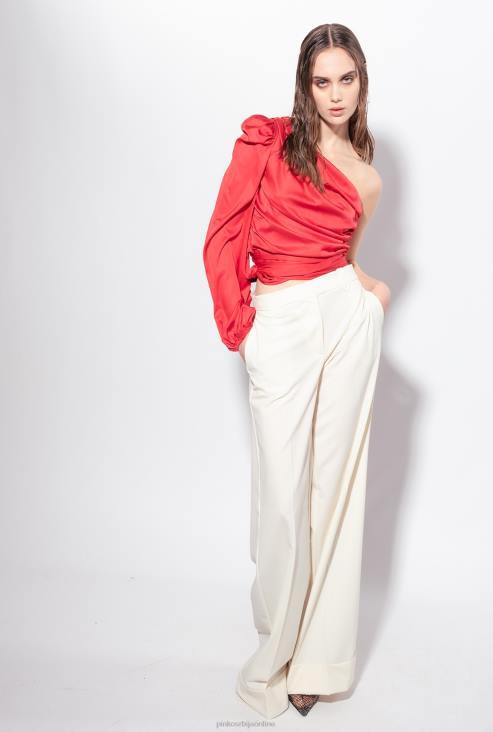 цасуал панталоне | Pinko ванилин сладолед бели палацо панталоне високог струка JFH4739