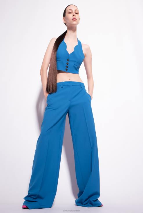 цасуал панталоне | Pinko директор плави палацо панталоне високог струка JFH4740