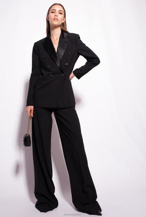 цасуал панталоне | Pinko лимузина црна широке палаззо панталоне JFH4787