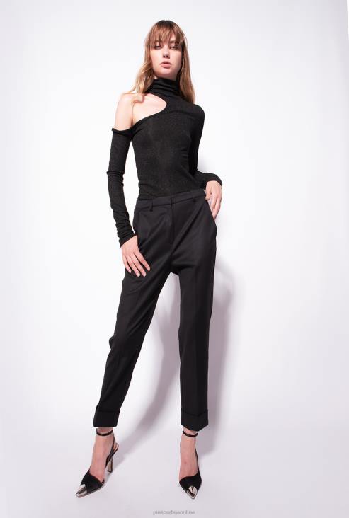 цасуал панталоне | Pinko лимузина црна фланелске панталоне JFH4791