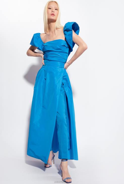 дуге сукње | Pinko директор плави елегантна макси сукња JFH4807