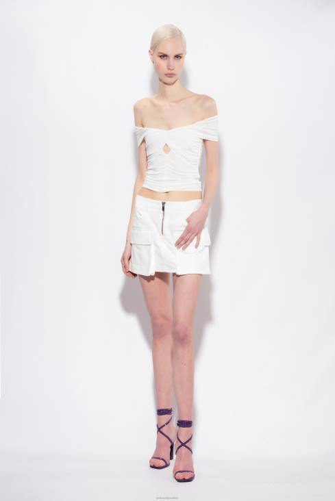 минице | Pinko чисто бело карго мини сукња JFH4898