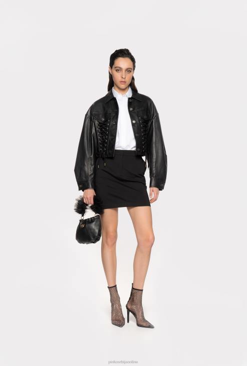 минице | Pinko лимузина црна мини сукња а-кроја JFH4899