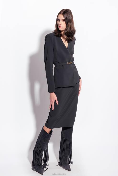 сукње до средине теле | Pinko лимузина црна миди сукња са прорезом JFH4800