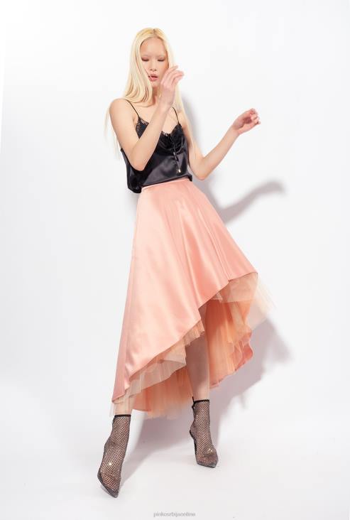 сукње до средине теле | Pinko камејска ружа Дуцхессе макси сукња са тканином од тила JFH4814