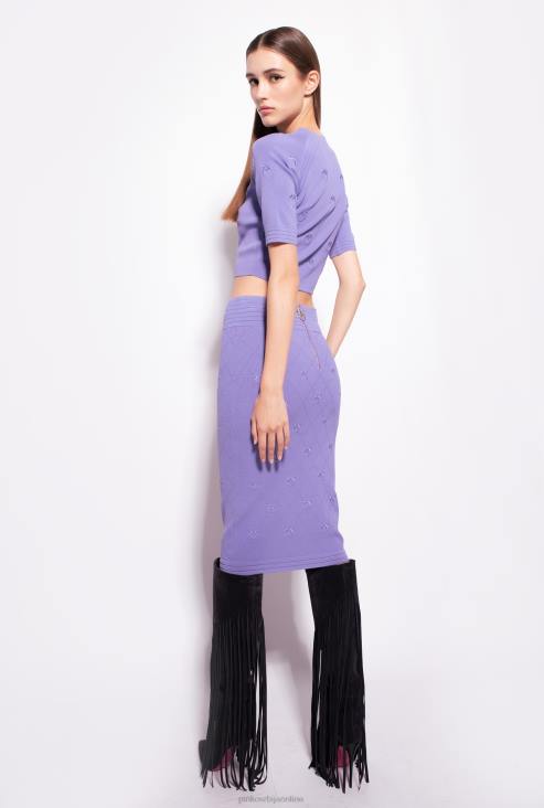 сукње до средине теле | Pinko вишебојна - црно/бела сукња од жакарда љубавних птица JFH4828