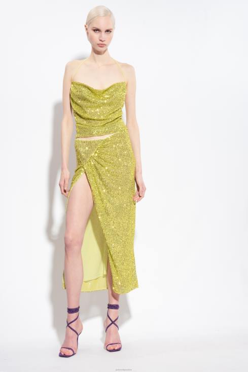 сукње до средине теле | Pinko зелена - солфатара миди сукња са шљокицама JFH4903