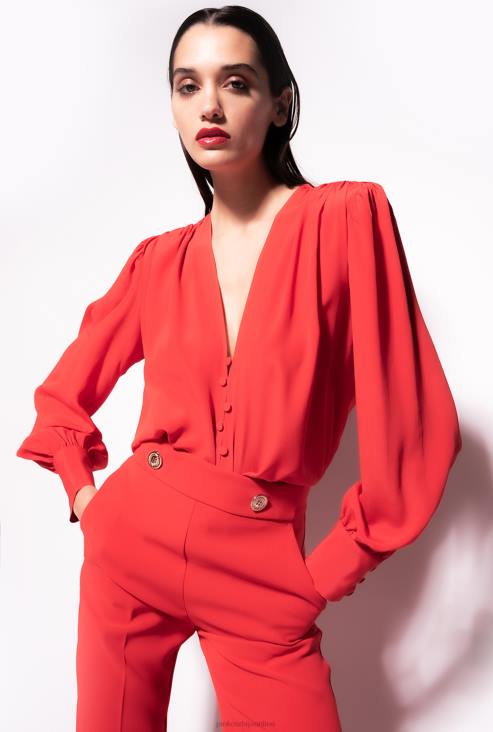 блузе | Pinko формула1 црвена блуза на копчање JFH4298