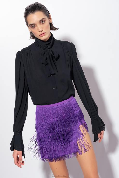 блузе | Pinko лимузина црна блуза са машном и руцхингом JFH4238