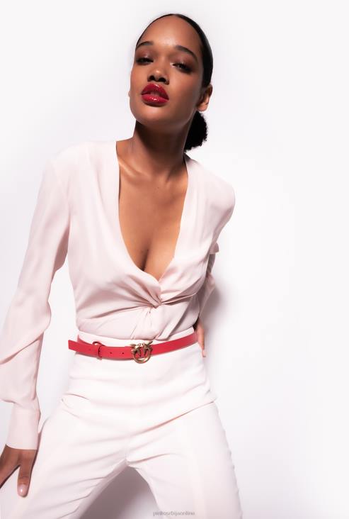 блузе | Pinko бресква парфе ружа свилена блуза са детаљима увијања JFH4285