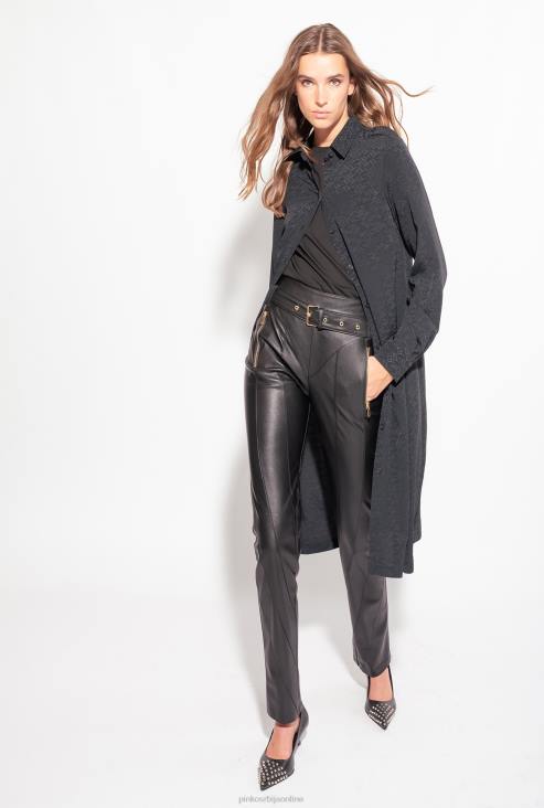 кошуље | Pinko лимузина црна кошуља од жакарда са штампом логотипа JFH4165