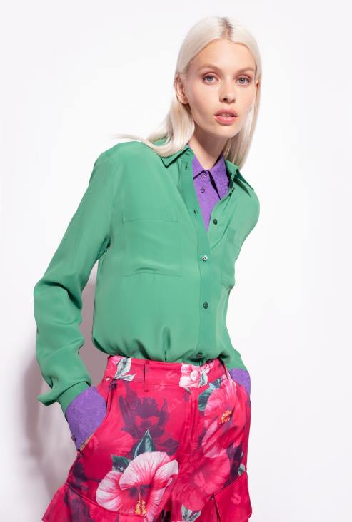 кошуље | Pinko амазон свилена кошуља са џепом на грудима JFH4240