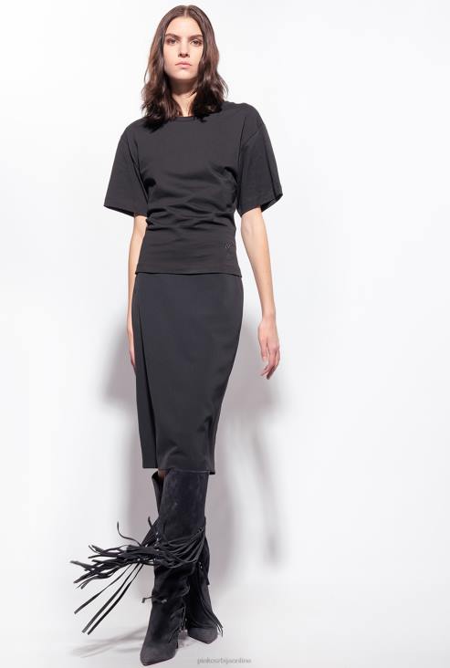 мајица | Pinko лимузина црна мајица са везицама на леђима JFH4428