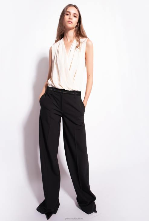 врх | Pinko ружичасти дим бели боди од жакара JFH4307