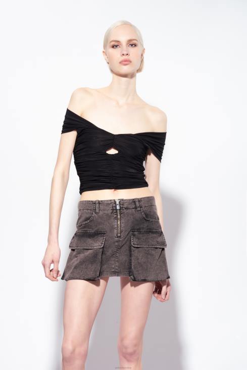 врх | Pinko лимузина црна флуидни дрес са отвореним раменима JFH4348