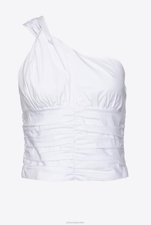 врх | Pinko светло бела растегљиви топлин на једно раме JFH4391