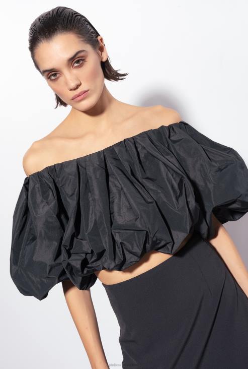 врх | Pinko лимузина црна цроп топ од тафта JFH4394