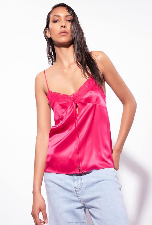 врх | Pinko црвенкасто розе чипкани врх доњег рубља JFH4424