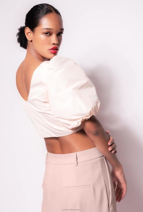 врх | Pinko облак розе цроп топ од тафта JFH4438