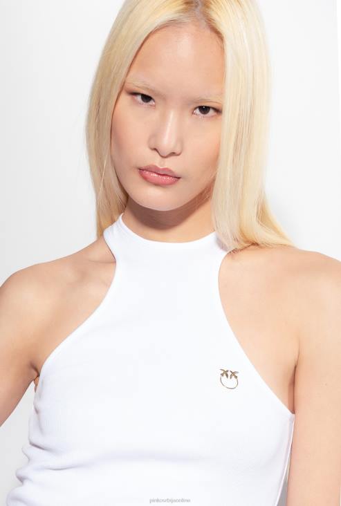 врх | Pinko светло бела ребрасти врх прслука JFH4443