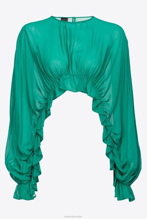 врх | Pinko гумени карамел слегнути врх са воланчићима JFH4487