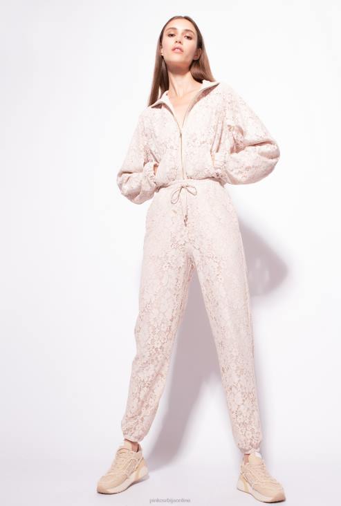 дуксеви | Pinko беж/сребрна ламинирана чипкана дуксерица JFH4538