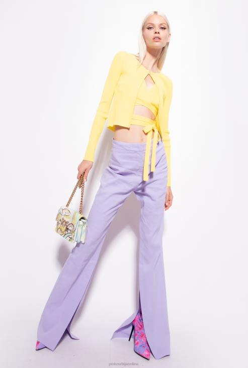 кардиган | Pinko зелена - солфатара ребрасти отворени кардиган JFH4514