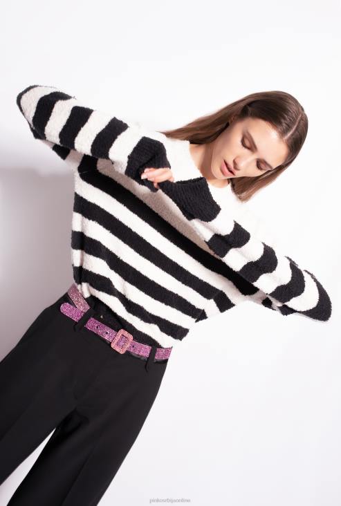 џемпери | Pinko мулт. бела/црна/црвена пуловер са уметком у срцу JFH4503